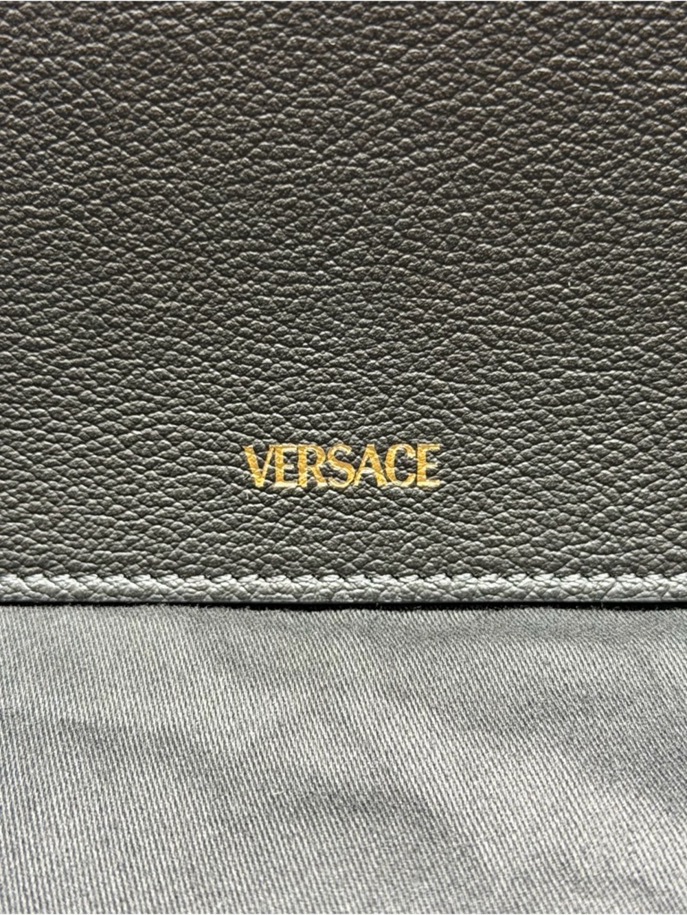 Versace Medium Vitello Leather Medusa Top Handle Bag Black Gold Crossbody Strap - Picture 8 of 15